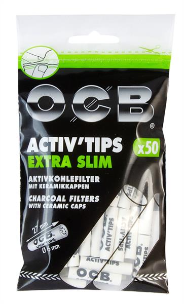OCB Activ Tips EXTRA Slim Aktivkohlefilter 6mm 50er Beutel