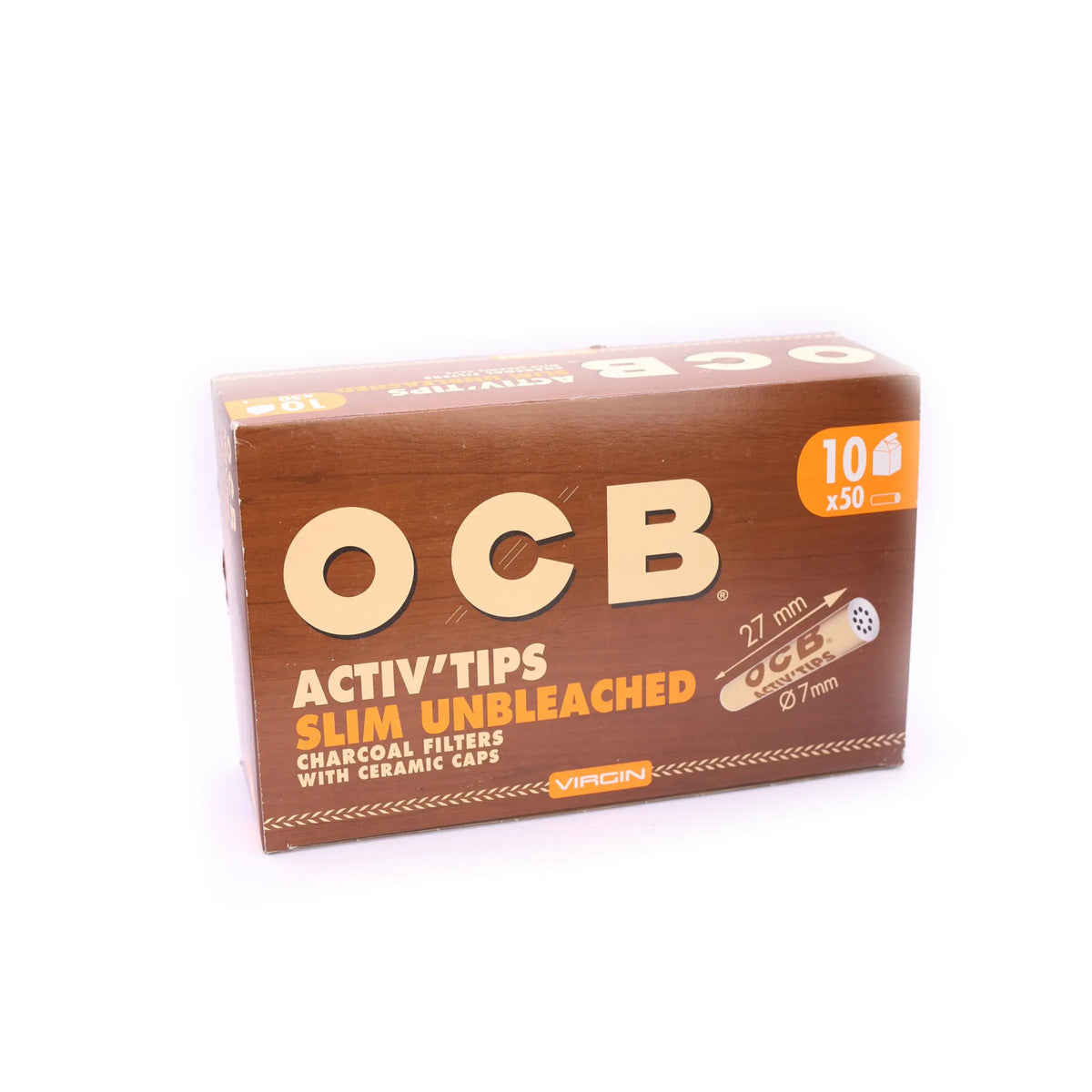 Activ Tips Slim Unbleached Aktivkohlefilter 7mm 50er Schachtel - Only Bubatz
