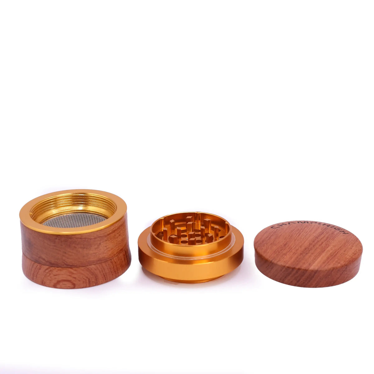 Champ High Wooden CNC Aluminium Grinder/Pollinator 4 part, ø 60mm - Only Bubatz