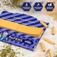 Long King Size SLIM Zigarettenpapier & Filtertips 24er Box 36 Blatt + 36 Tips - Only Bubatz