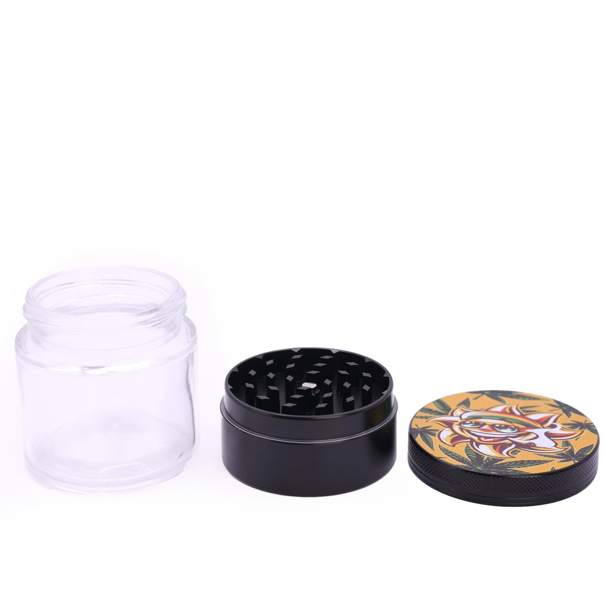 Metall Mühle Grinder Aufbewarungsglas 60mm Hemp - Only Bubatz