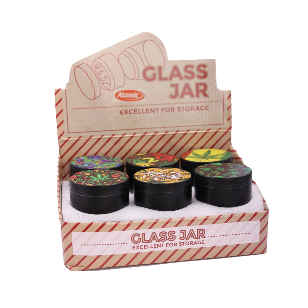 Metall Mühle Grinder Aufbewarungsglas 60mm Hemp - Only Bubatz