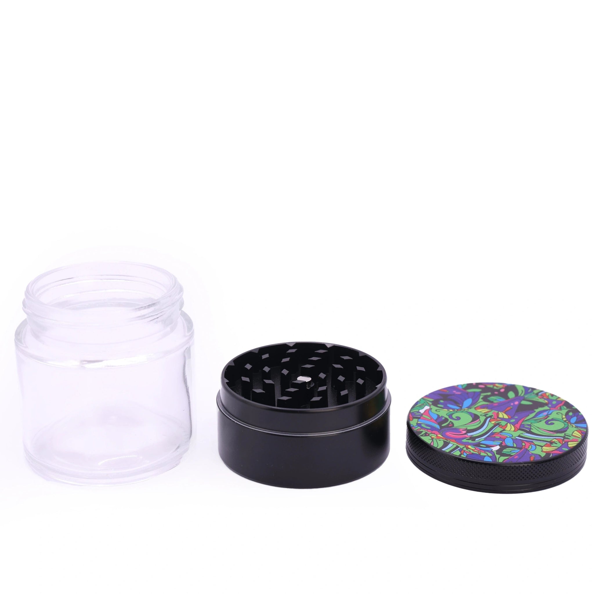 Metall Mühle Grinder Aufbewarungsglas 60mm Hemp - Only Bubatz