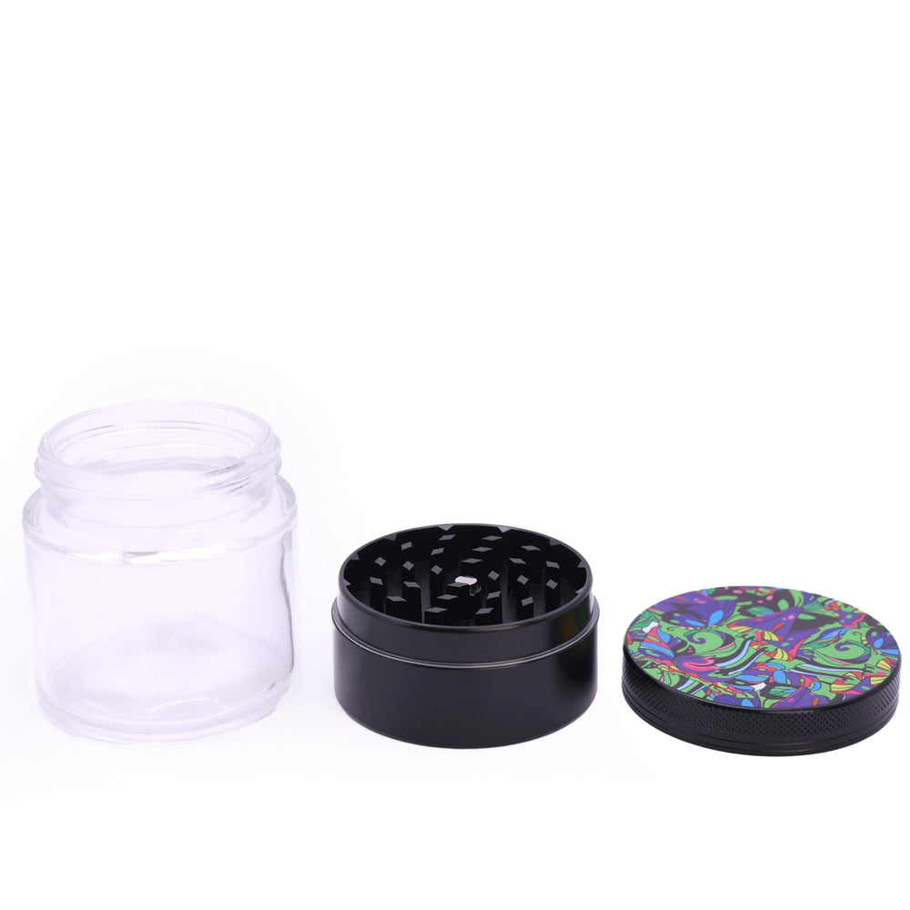 Metall Mühle Grinder Aufbewarungsglas 60mm Hemp - Only Bubatz