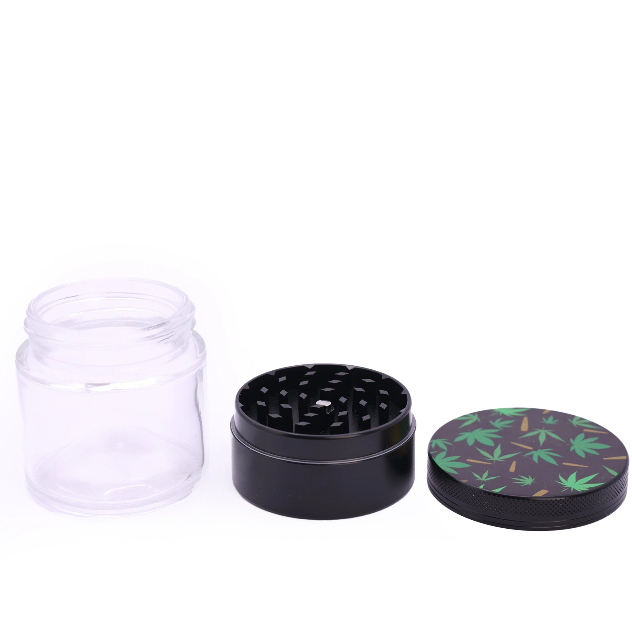 Metall Mühle Grinder Aufbewarungsglas 60mm Hemp - Only Bubatz