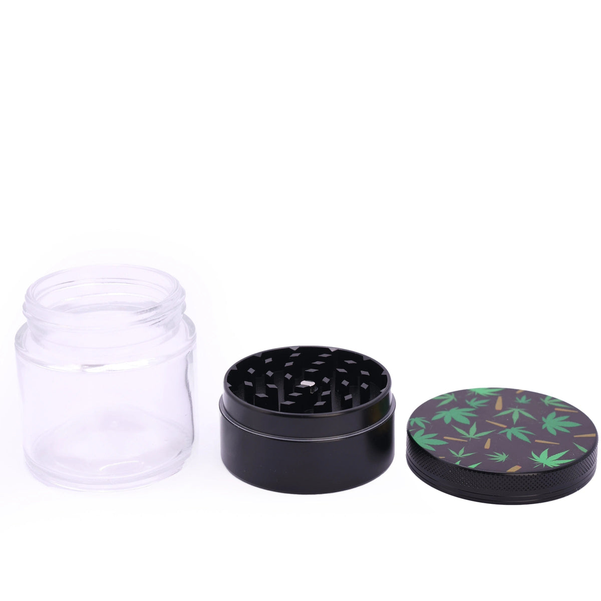 Metall Mühle Grinder Aufbewarungsglas 60mm Hemp - Only Bubatz