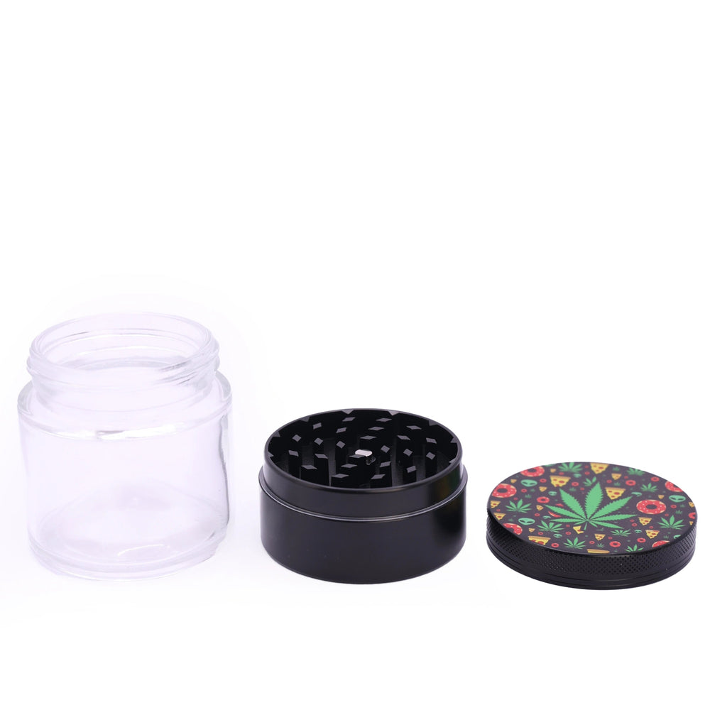 Metall Mühle Grinder Aufbewarungsglas 60mm Hemp - Only Bubatz