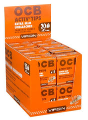 OCB Activ Tips EXTRA Slim Unbleached Aktivkohlefilter 6mm 15er Schachtel - Only Bubatz