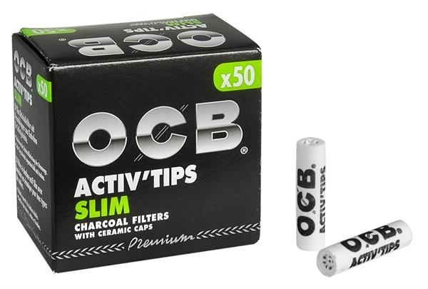 OCB Activ Tips Slim Aktivkohlefilter 7mm 50er Schachtel - Only Bubatz