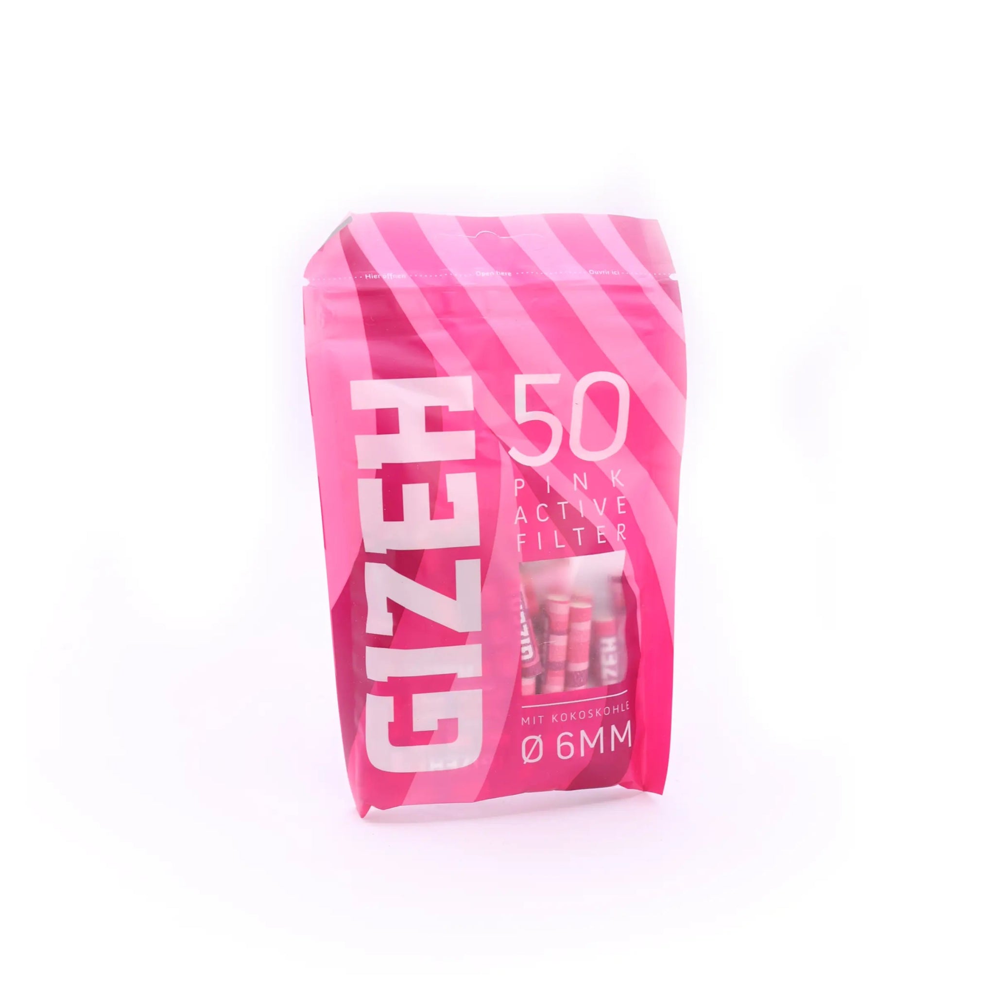 PINK Active Filter Slim 6mm 50 Filter Beutel 10er Display - Only Bubatz