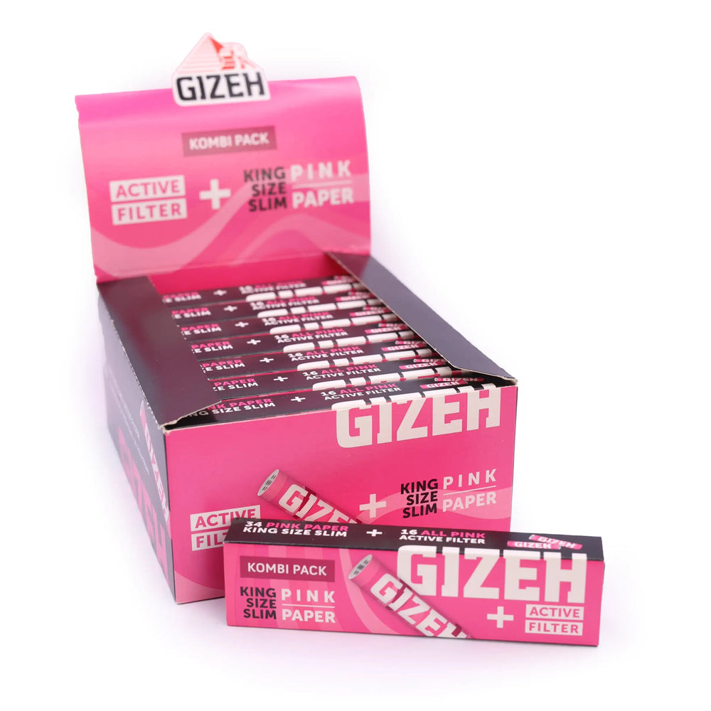 Pink King Size Slim Papiers+Aktivekohlefilter 16er Box - Only Bubatz