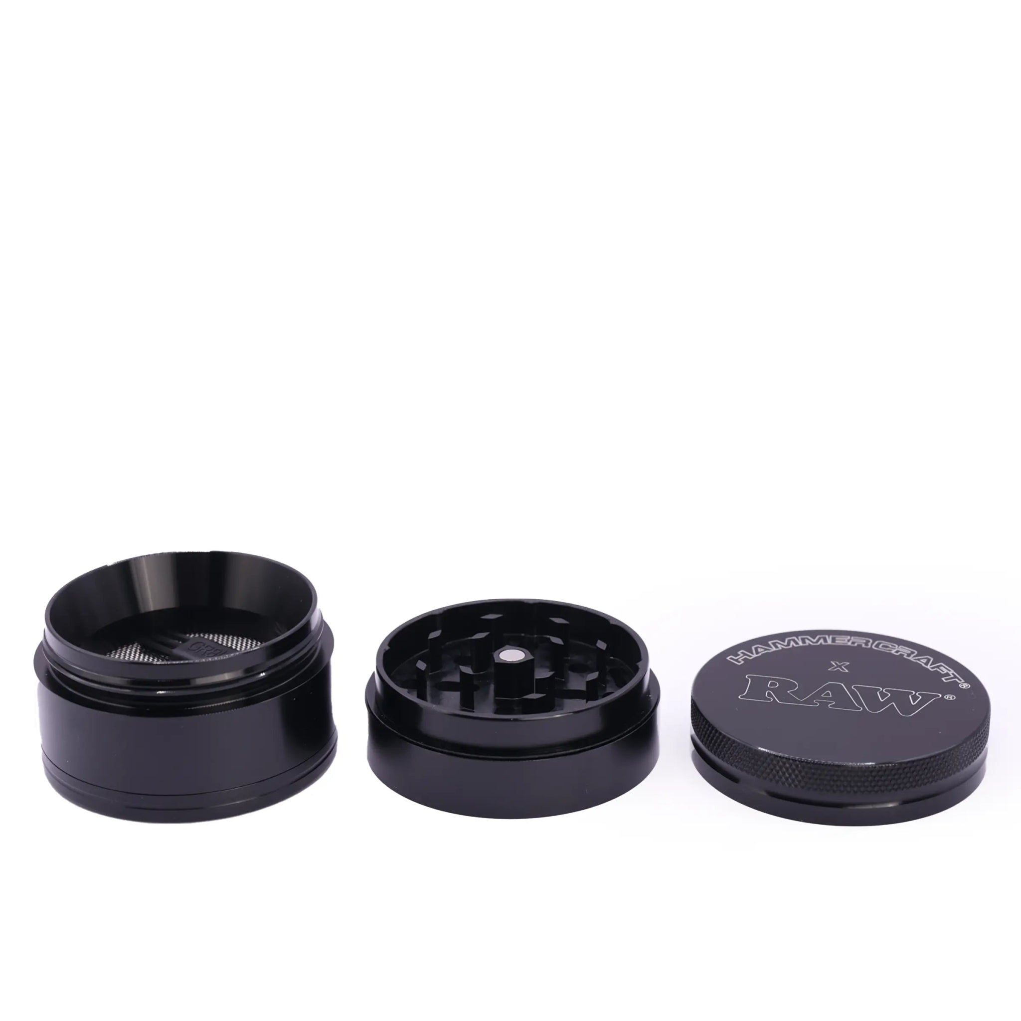 RAW x Hammercraft Aluminium Grinder/Pollinator schwarz - Only Bubatz