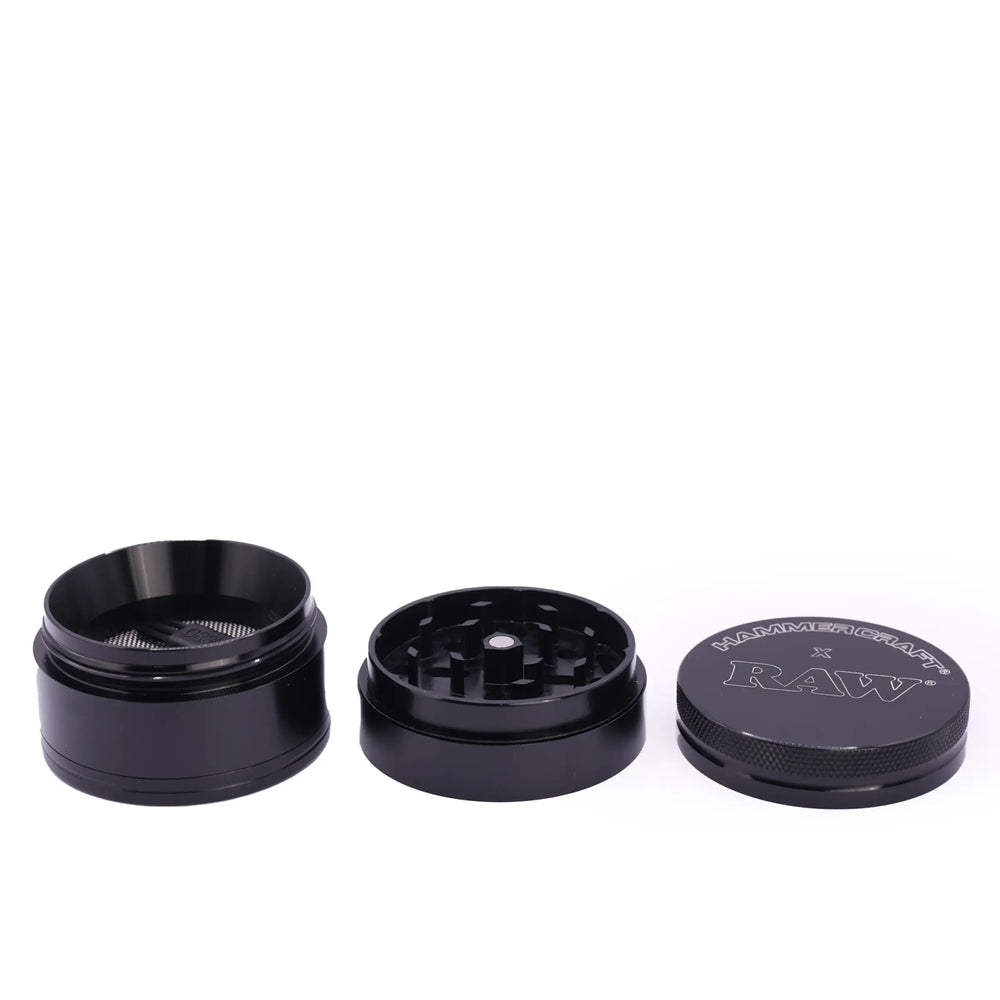 RAW x Hammercraft Aluminium Grinder/Pollinator schwarz - Only Bubatz