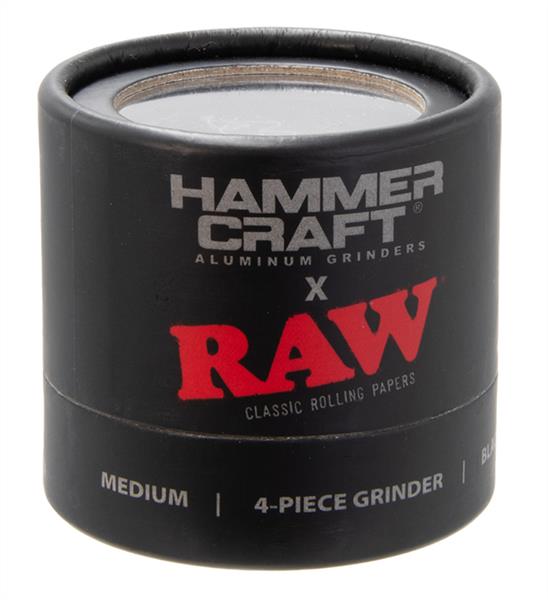 RAW x Hammercraft Aluminium Grinder/Pollinator schwarz - Only Bubatz